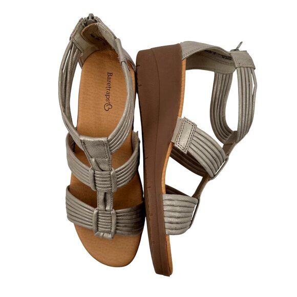 Baretraps Womens Keisha Taupe Back Zippe Design Strappy Sandals Size 9M - Picture 2 of 12